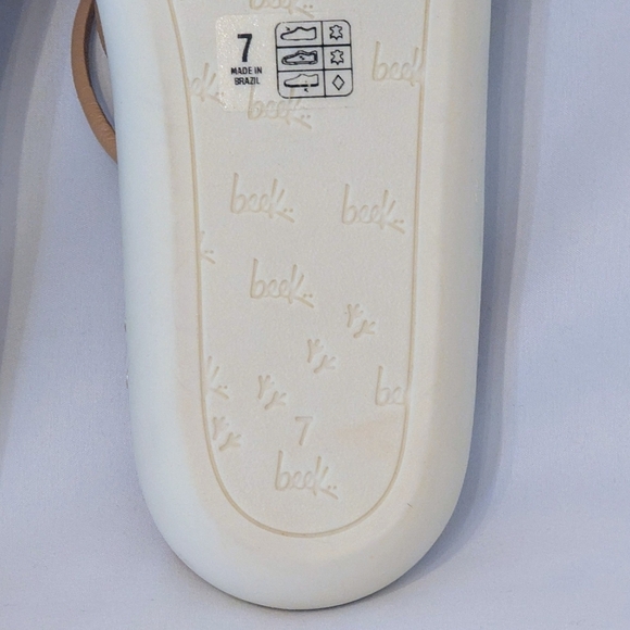 beek PEEP Leather Platform Sandal Flat Tube Straps Toe Ring Slip On Beach 7 NWOB - Picture 14 of 16